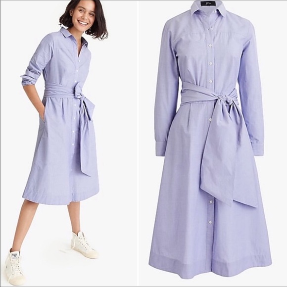 J. Crew NWT 2 Tie Waist Cotton Shirt Dress - Picture 10 of 10